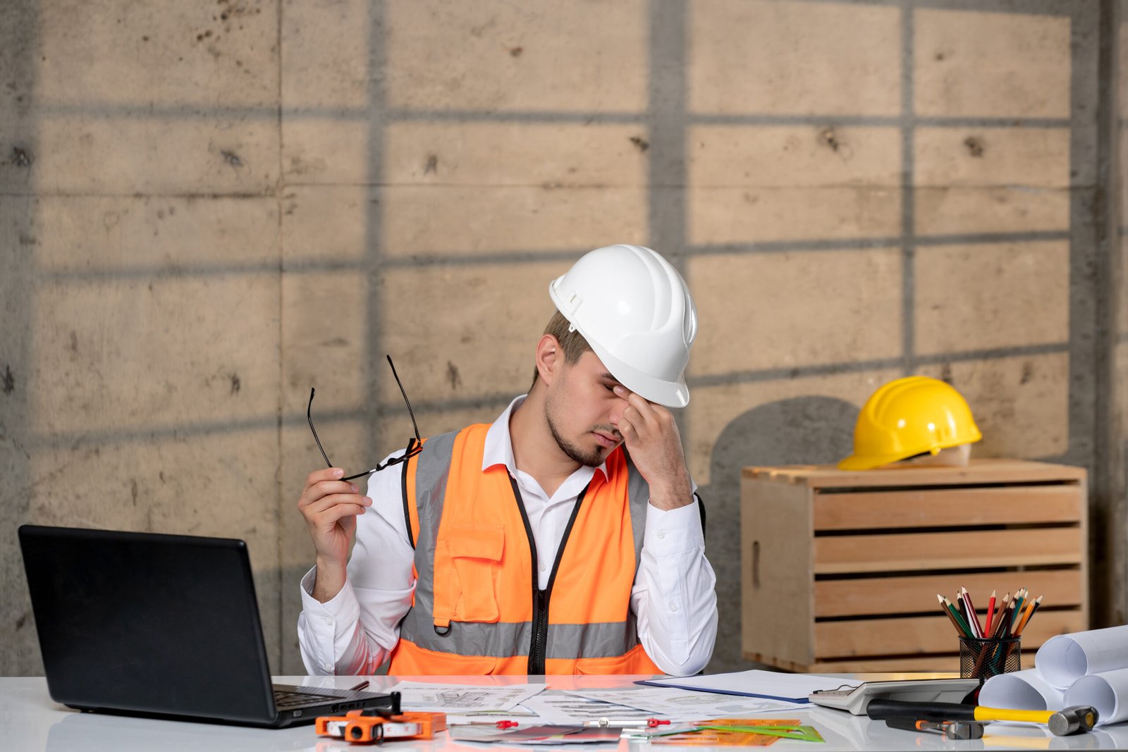 Artisan du bâtiment stressé par les tâches administratives — secrétariat externalisé